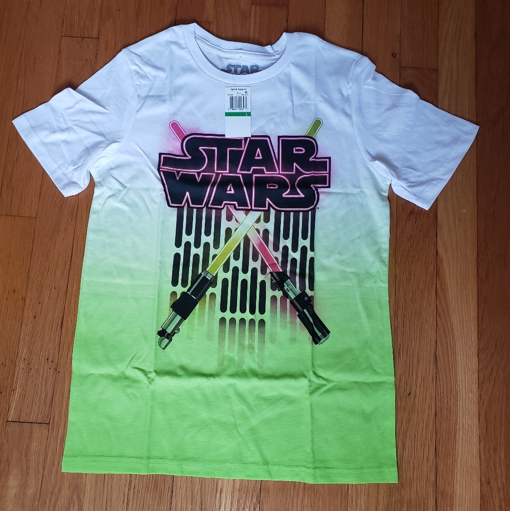 Star Wars Big Boys Lightsabers Ombre T shirt. - Picture 2 of 5